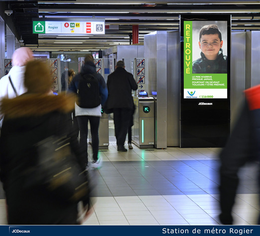 Child Focus en JCDecaux verhogen bewustzijn met een DOOH-campagne