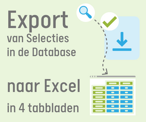 Export van uw Selectie naar Excel in 4 tabbladen Export van uw Selectie naar Excel in 4 tabbladen