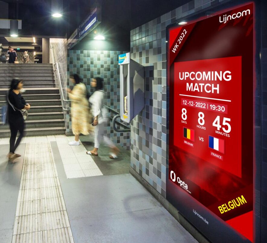 La Coupe du Monde en live dans le prémétro grâce au réseau DOOH de Lijncom