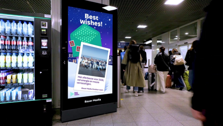 Bauer Media Outdoor verandert digitale schermen in een wenskaart
