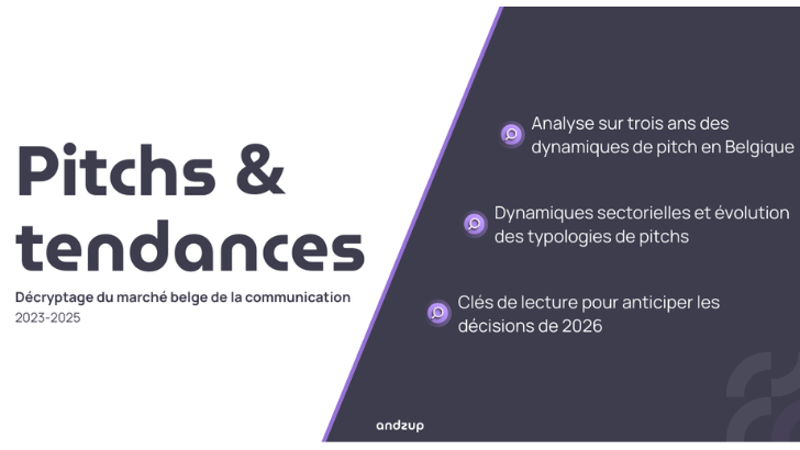 Andzup décrypte le marché belge des pitchs sur les trois dernières années